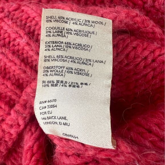 Anthropologie Cropped Turtleneck Sweater | Made in Italy | XS | Coral Knit - Picture 6 of 9